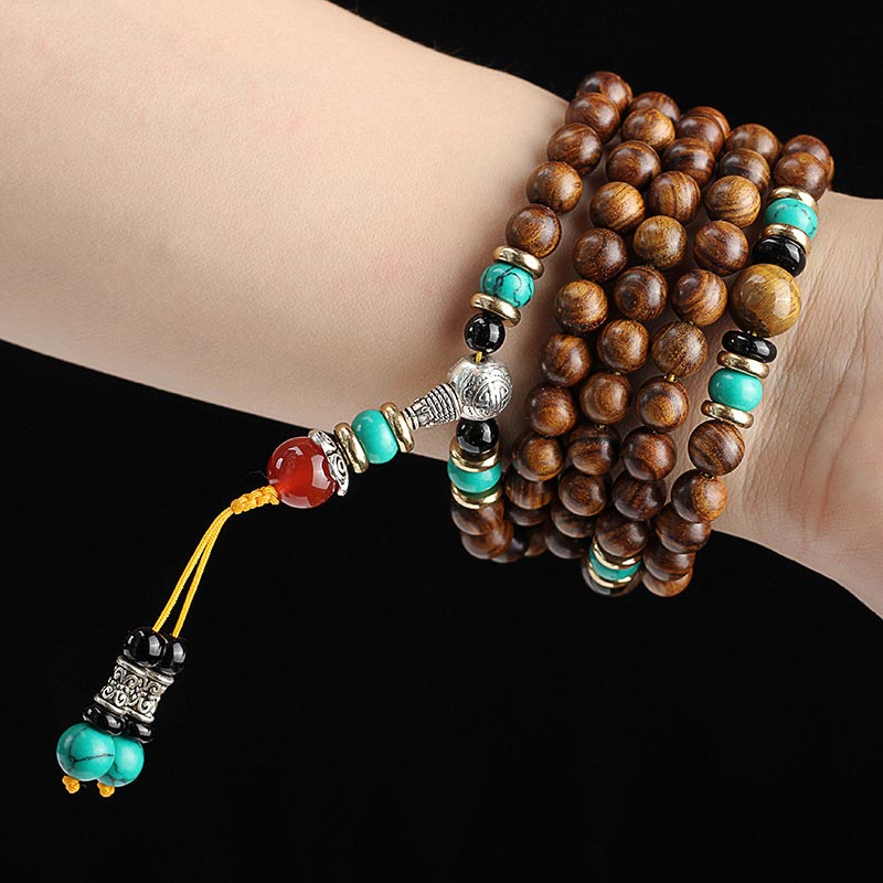 KarmaRipple's 108 Beadwork Rosewood Tiger Eye Mala Balancing Bracelet p5