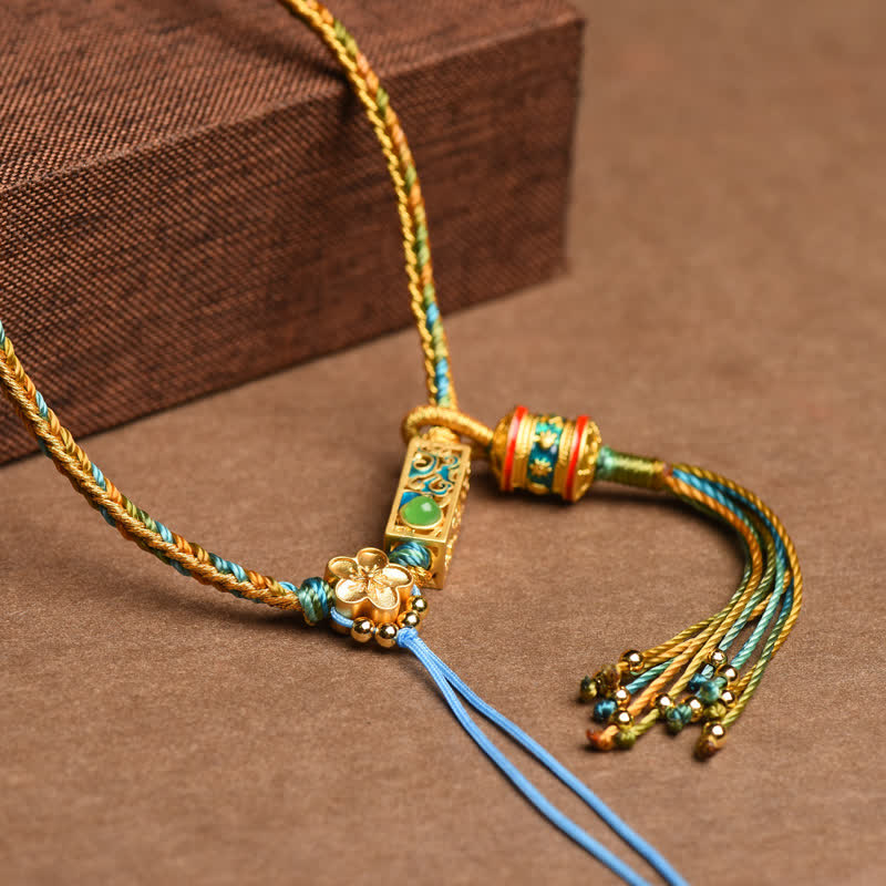 KarmaRipple's Colorful String Bronze Wealth Pendant Necklace p6