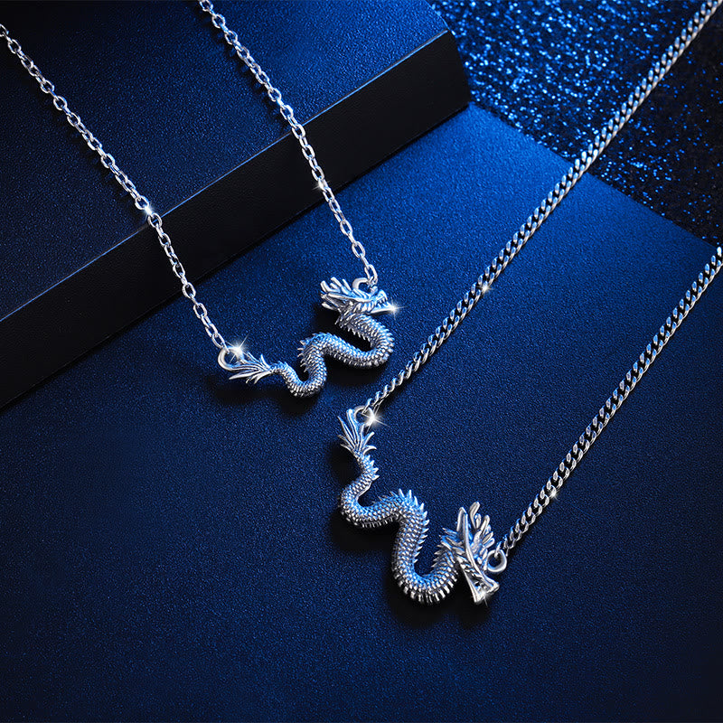KarmaRipple's 925 Sterling Silver Year Of The Dragon Auspicious Dragon Protection Chain Pendant Pendant( p4