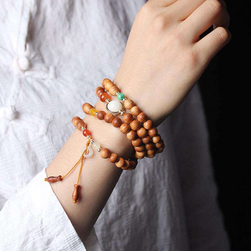 KarmaRipple's Tibetan Rosewood Mala Balancing Pendant Bracelet p5