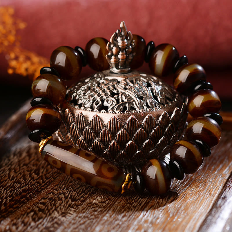 KarmaRipple's Tibetan Authentic Nine-Eye Dzi Bead Agate Wealth Blessings Bracelet p3