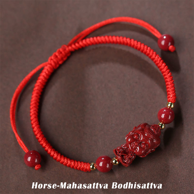KarmaRipple's Chinese Zodiac Natal Buddha Cinnabar Amulet Blessing String Bracelet p5