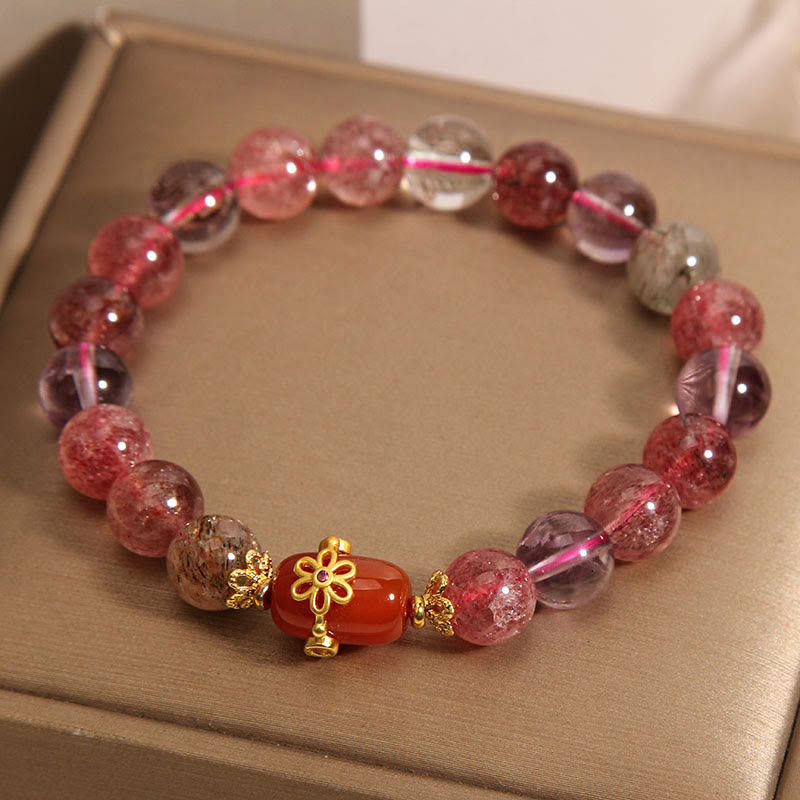 KarmaRipple's Authentic Super Seven Gemstone Red Agate Positivity Bracelet p3