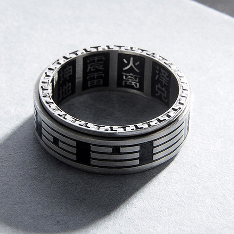 KarmaRipple's Bagua Yin Yang Titanium Steel Balance Rotatable Ring p10