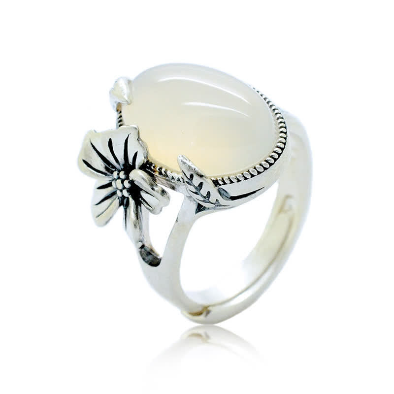 KarmaRipple's 990 Sterling Silver Authentic Chalcedony Plum Positive Balance Ring p17
