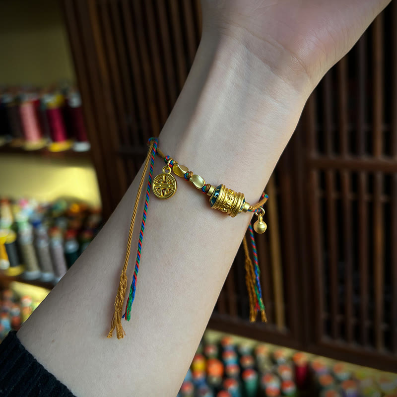 KarmaRipple's Tibetan Handmade Om Mani Padme Hum Prayer Wheel Protection Strength String Bracelet p5