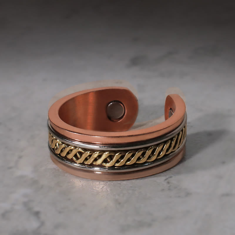 KarmaRipple's Magnetic Bronze Balance Adjustable Cuff Bracelet Bangle Ring p9