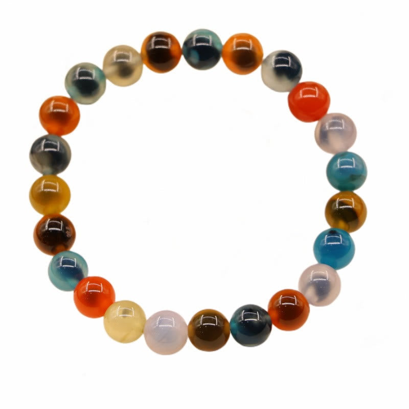KarmaRipple's Colorful Candy Agate Balancing Strength Bead Bracelet p20