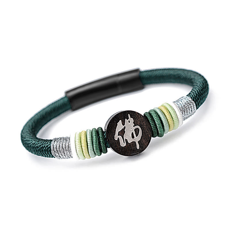 KarmaRipple's Buddha Character Ebony Handcrafted Rope Bracelet p38