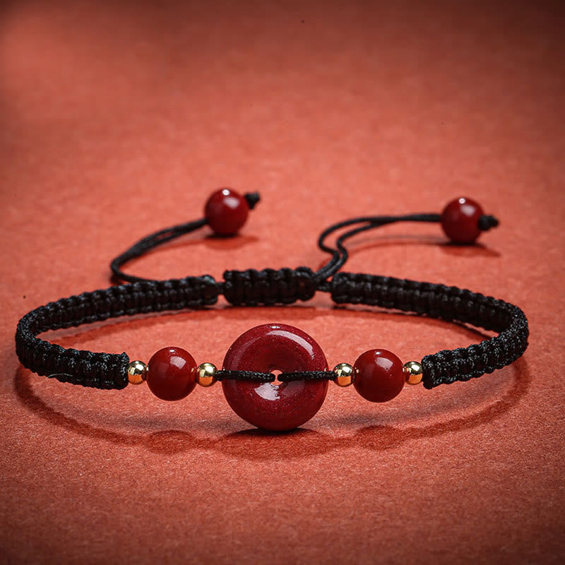 KarmaRipple's Authentic Cinnabar Peace Buckle Blessing String Bracelet p23