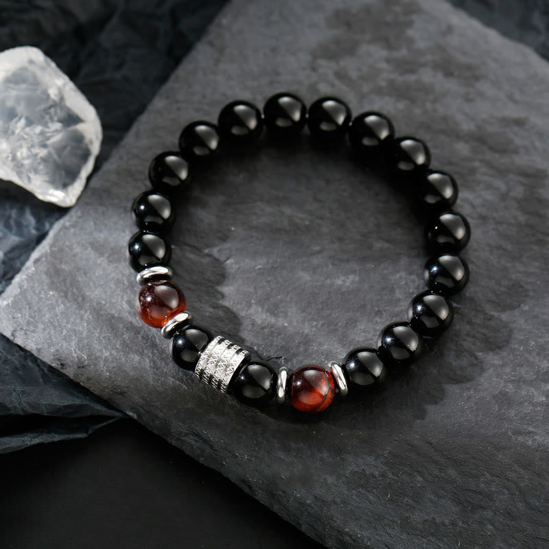 KarmaRipple's Authentic Black Obsidian Tiger Eye Strength Fulfillment Bracelet p12