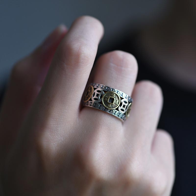 KarmaRipple's Five-Emperor Coins Balance Adjustable Ring p7