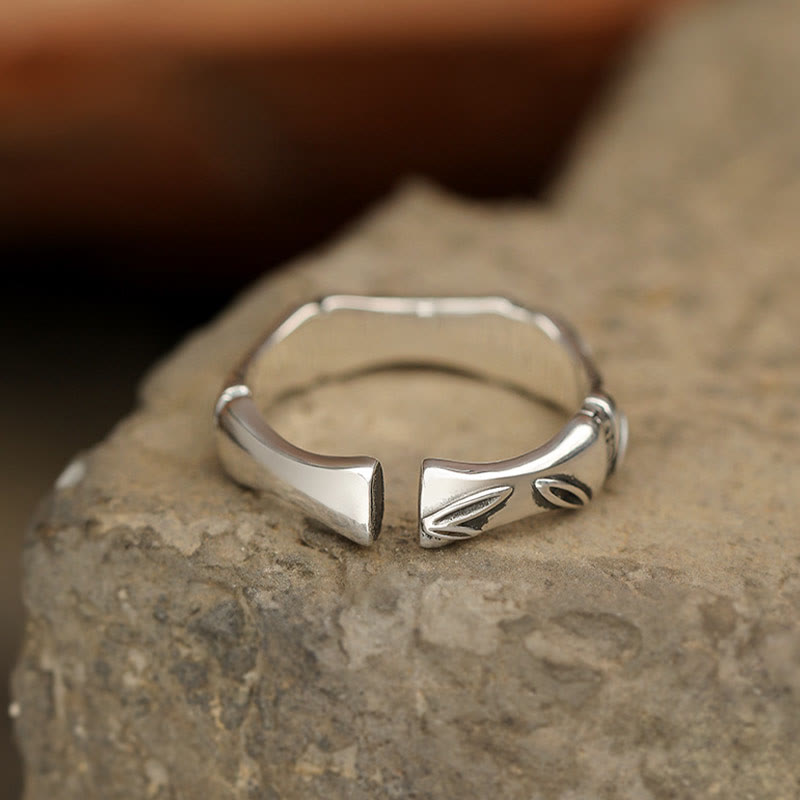 KarmaRipple's Simple Bamboo Design Bronze Fortune Wealth Adjustable Ring p4