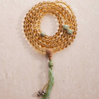 KarmaRipple's 108 Mala Beadwork 925 Sterling Silver Citrine Sandalwood Turquoise Protection Prosperity Bracelet