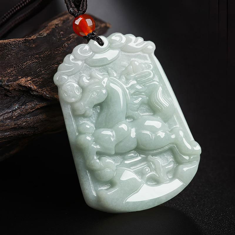 KarmaRipple's Authentic Jade 12 Chinese Zodiac Abundance Amulet Necklace Pendant p35