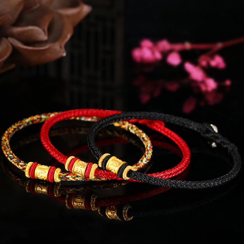 KarmaRipple's Tibet 999 Gold Om Mani Padme Hum Engraved Protection?Lucky Bead Bracelet p4
