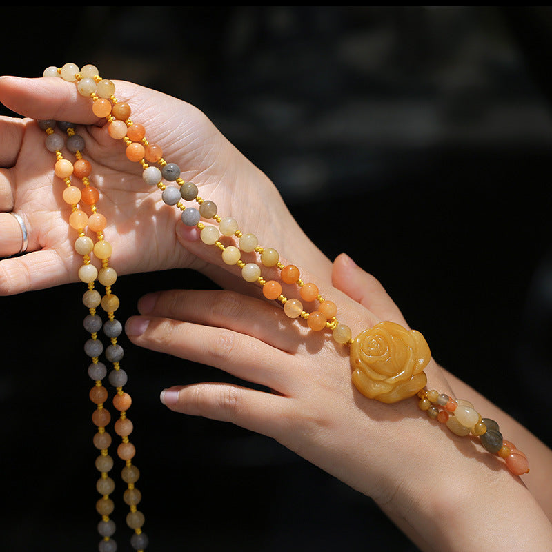 KarmaRipple's Tibetan Golden Silk Jade Wealth Necklace Pendant p5