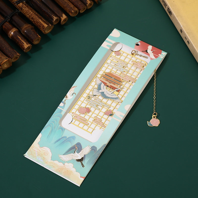 KarmaRipple's Elk Koi Fish Crane Nine Tailed Fox Metal Brass Hollow Bookmark p3