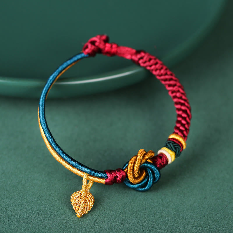 KarmaRipple's Tibetan Handmade Mandala Weave Leaf Fortune Rope Bracelet p7