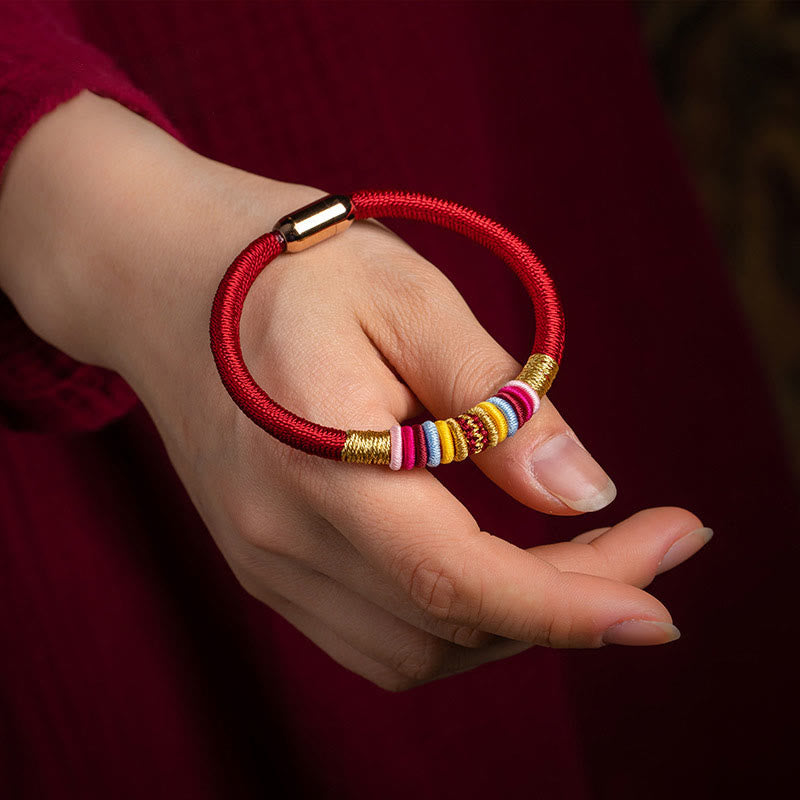KarmaRipple's Tibetan Handmade King Kong Weave Protection Magnetic Buckle Woven Bracelet ( p11