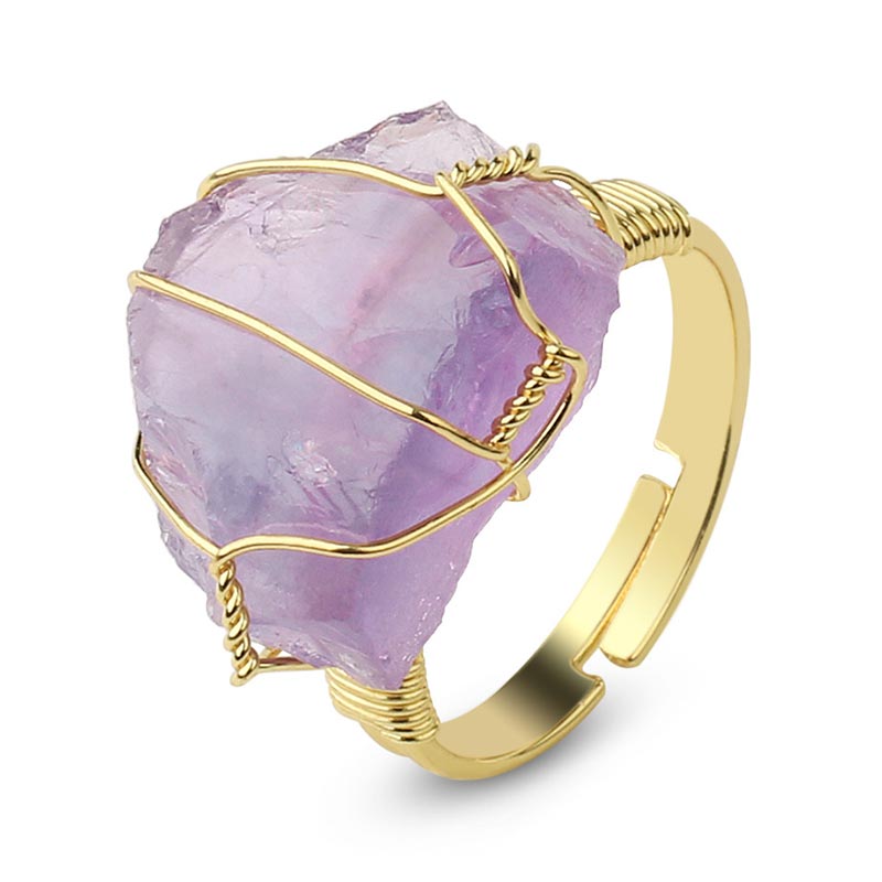 KarmaRipple's Authentic Gemstone Gemstone Amethyst Adjustable Ring p6