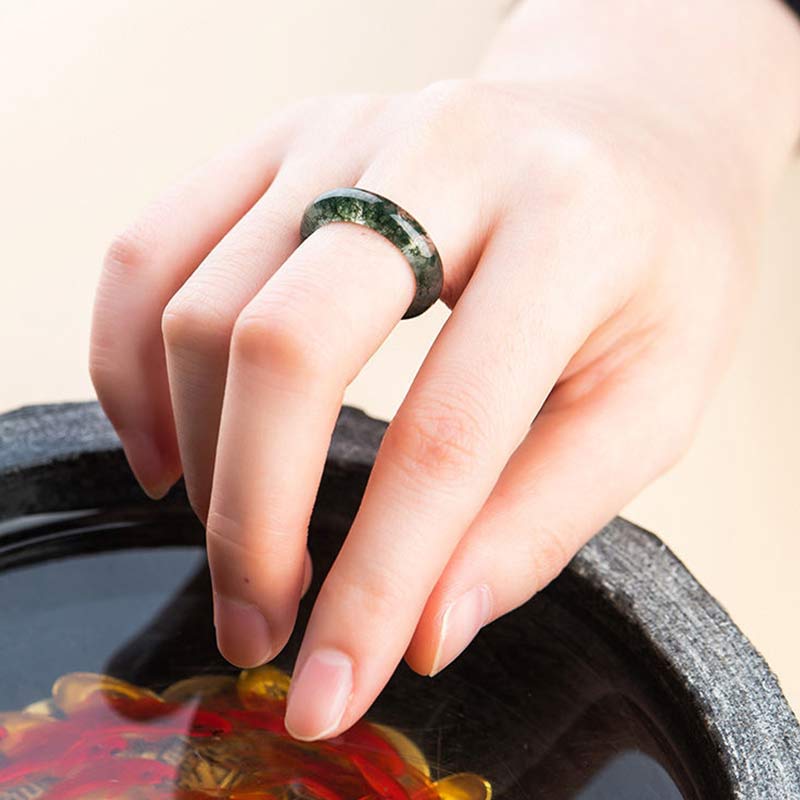 KarmaRipple's Moss Agate Balancing Balance Ring p4