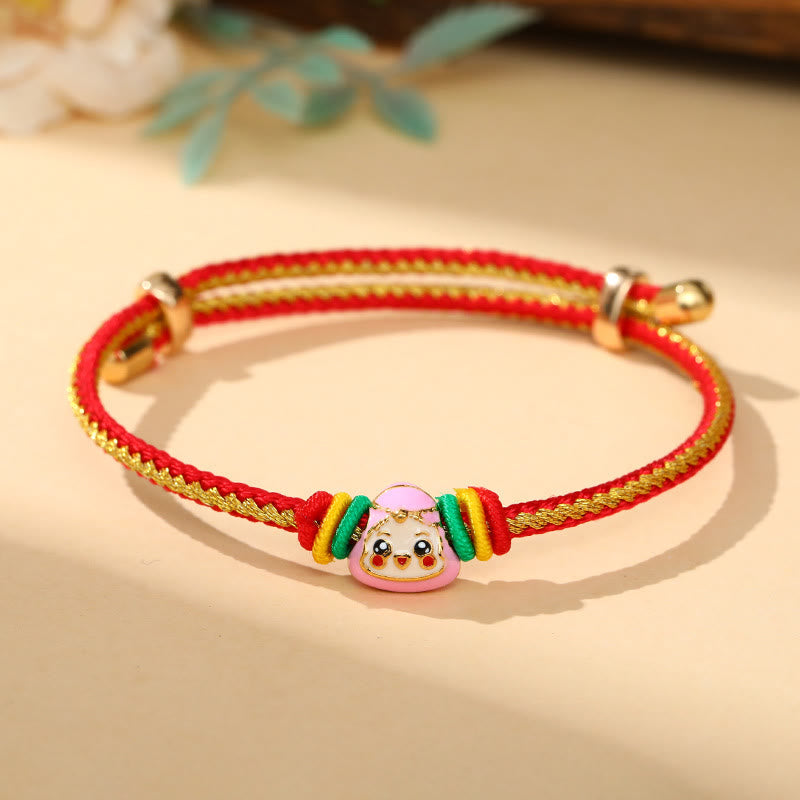 KarmaRipple's Colorful Rope Zongzi Pattern Fortune Handmade Child Adult Bracelet p38