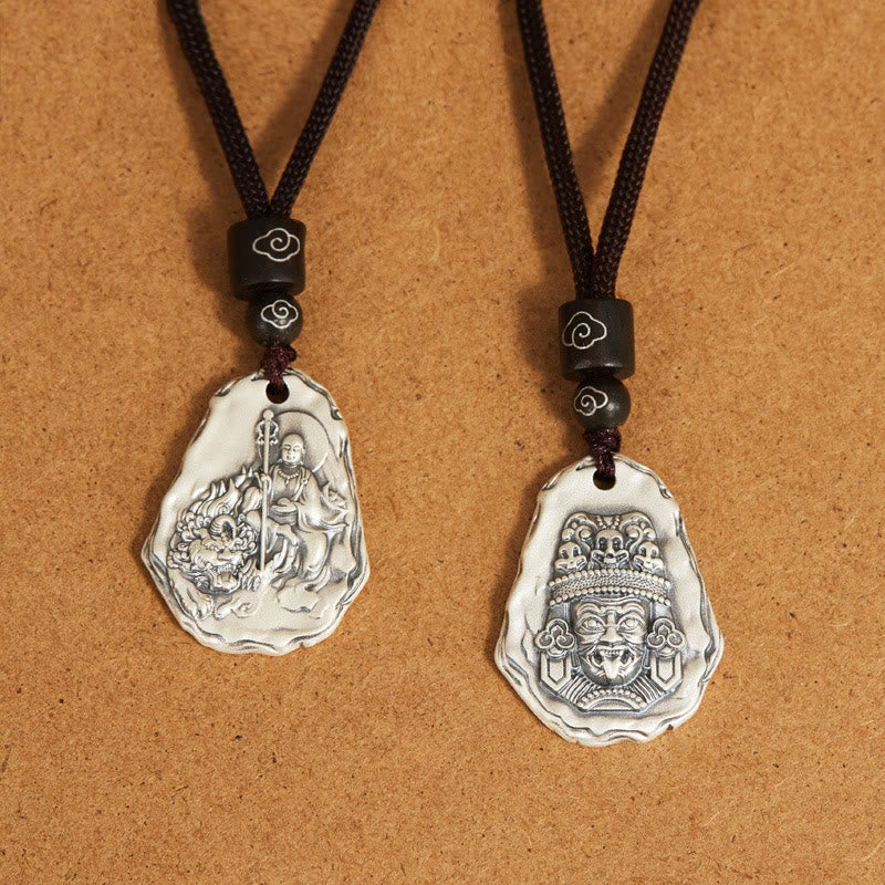 KarmaRipple's 999 Sterling Silver Ksitigarbha Buddha Zakiram Goddess Pendant Necklace p8