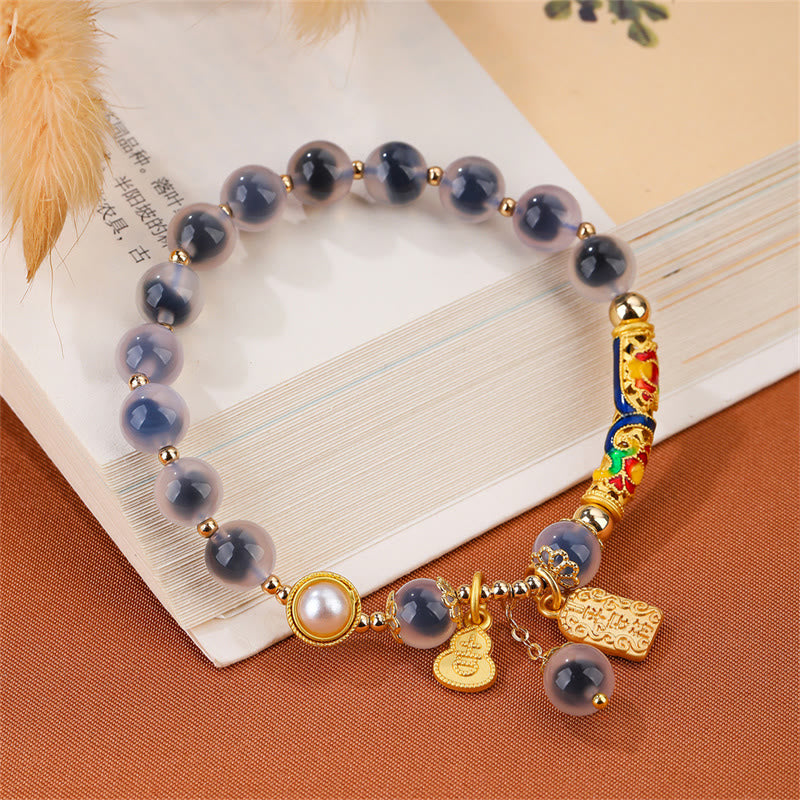 KarmaRipple's Authentic Blue Candy Agate Amulet Strength Bracelet p6