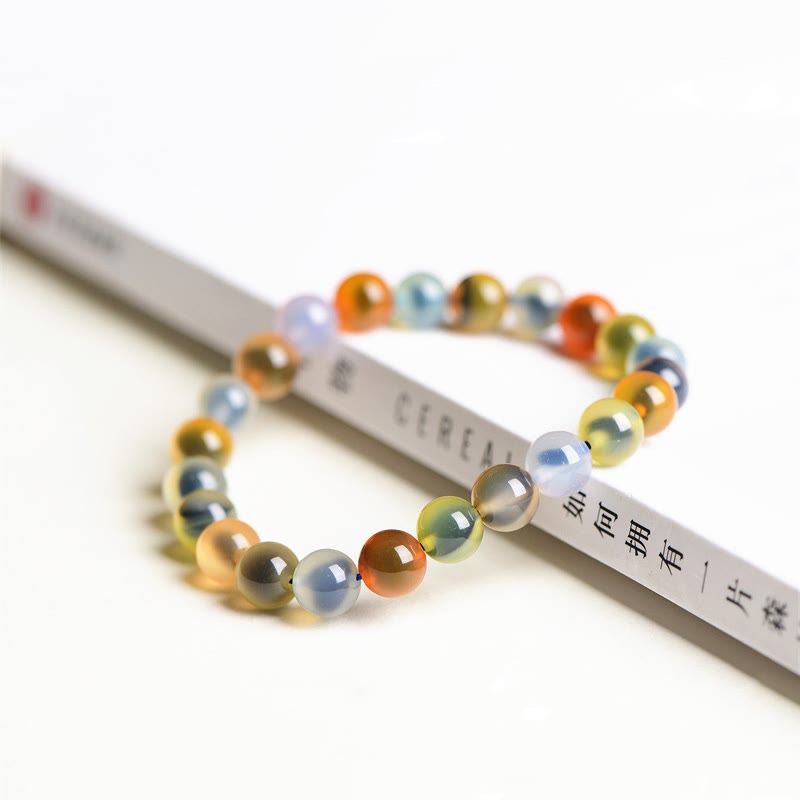 KarmaRipple's Authentic Colorful Candy Agate Balance Strength Bead Bracelet p14