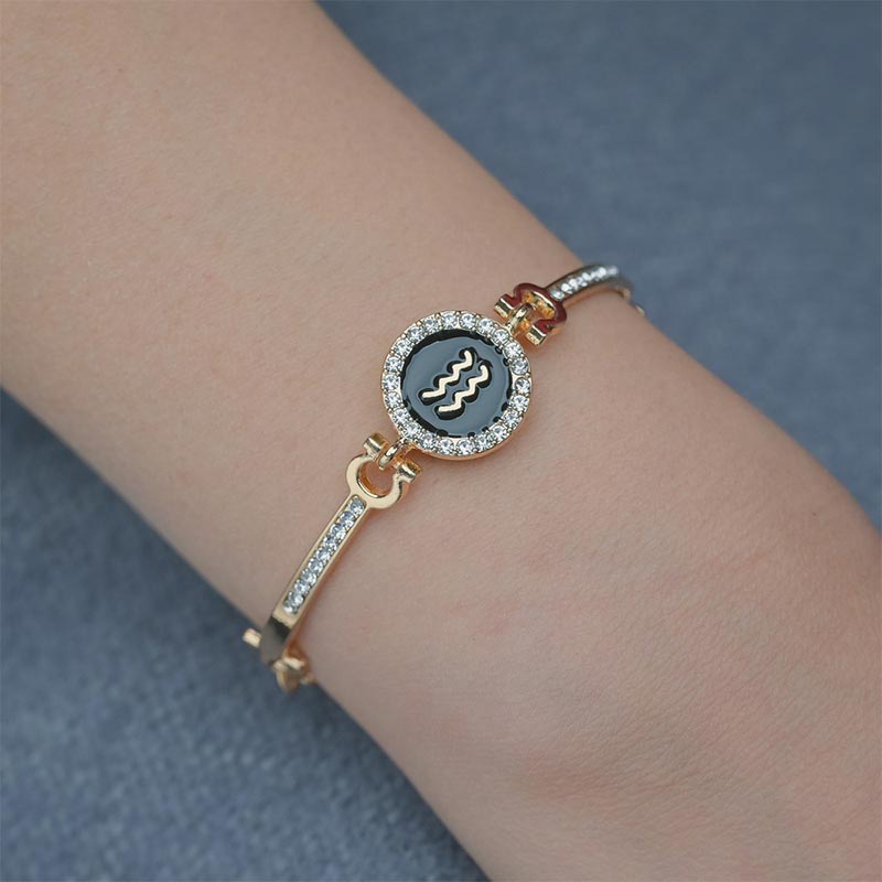 KarmaRipple's 12 Constellations of the Zodiac Rhinestone Chain Adjustable Bracelet ( p13