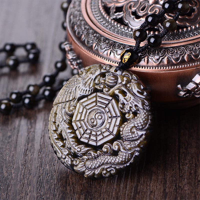 KarmaRipple's Golden Obsidian Balancing Energy Pendant Necklace p5