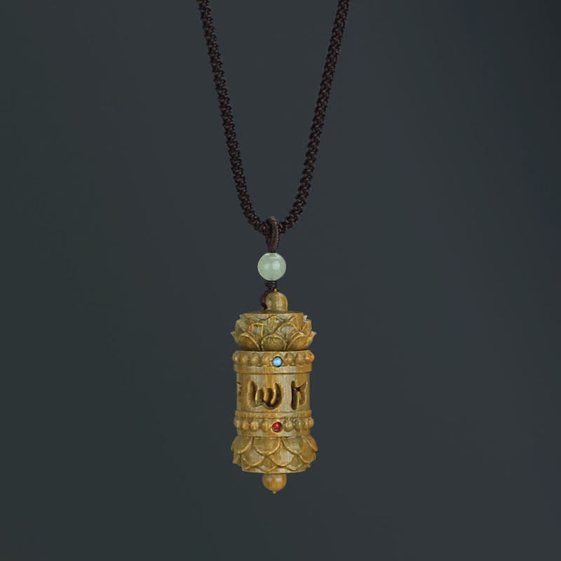 KarmaRipple's Tibet Green Sandalwood Rosewood Om Mani Padme Hum Lotus Positive Soothing Pendant Necklace p23