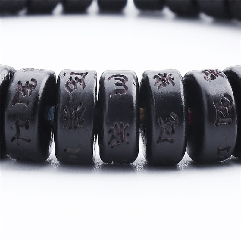 KarmaRipple's Tibetan Coconut Shell Beadwork Engraved Om Mani Padme Hum Mantra Happiness Bracelet p7