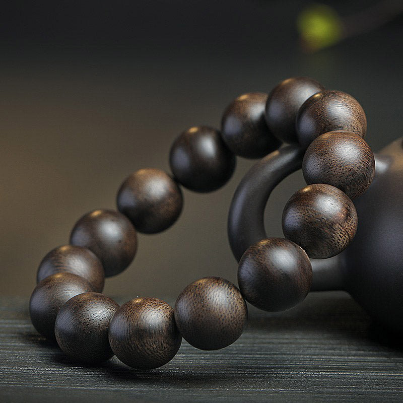 KarmaRipple's 108 Mala Beadwork Agarwood Peace Strength Calm Bracelet p3