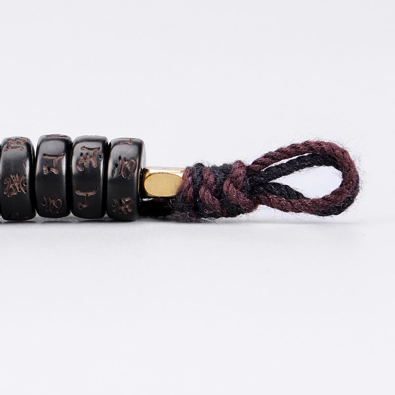 KarmaRipple's Tibetan Coconut Shell Beadwork Engraved Om Mani Padme Hum Mantra Positive String Bracelet p5