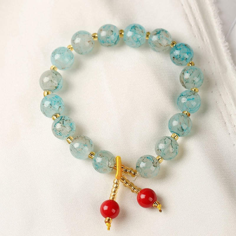 KarmaRipple's Liuli Glass Bead Blessing Balance Bracelet p4