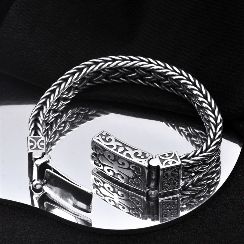 KarmaRipple's Retro Vine Totem Pattern Woven Balancing Chain Bracelet p1