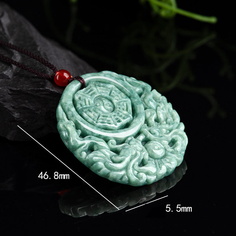 KarmaRipple's Dragon Jade Yin Yang Balance Pendant String Necklace p7