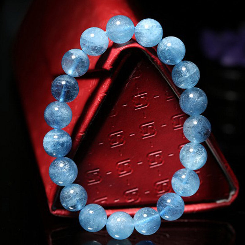 KarmaRipple's Buddhastoneshop Aquamarine Beadwork Peace Balancing Bracelet p6
