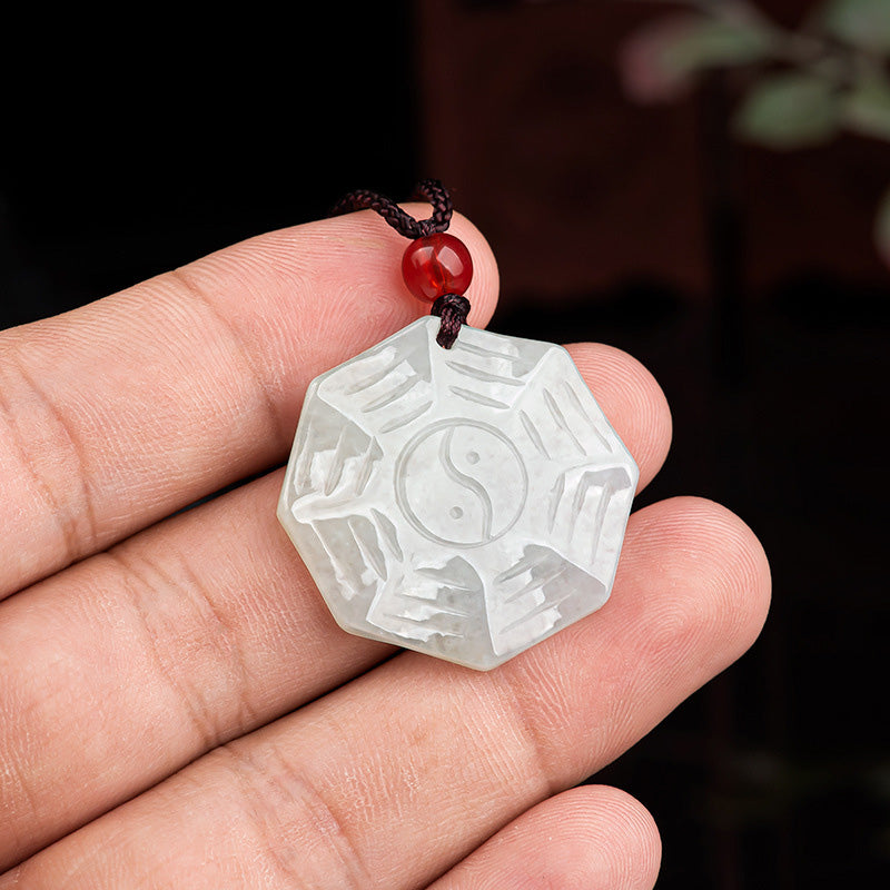 KarmaRipple's Authentic Jade Bagua Yin Yang Fortune Pendant Necklace p4