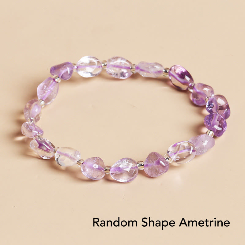 KarmaRipple's Authentic Irregular Shape Stone Gemstone Meditation Balance Bracelet p53