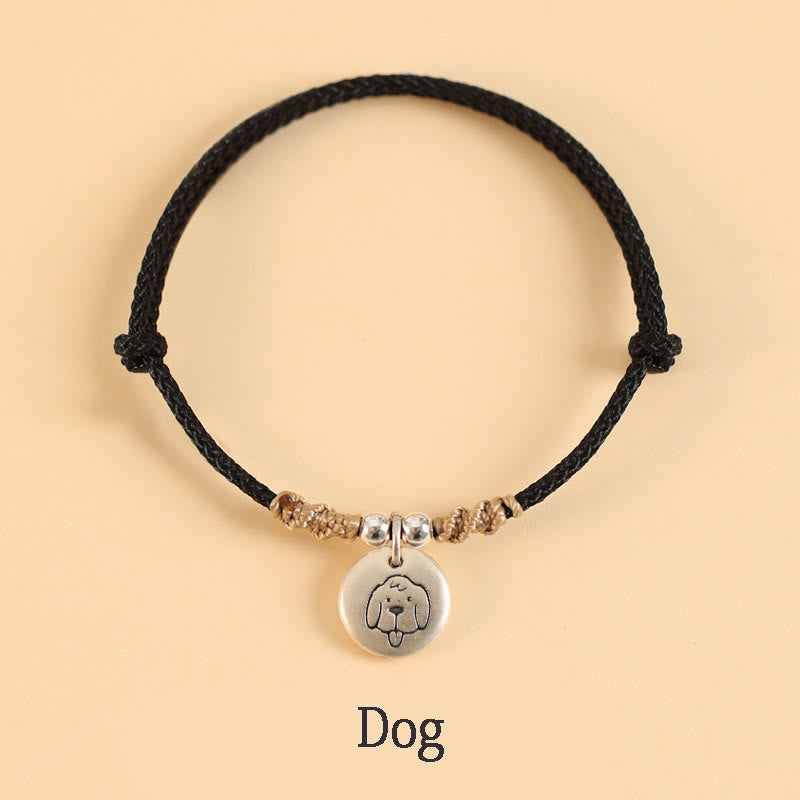 KarmaRipple's Handmade 999 Sterling Silver Year of the Dragon Cute Chinese Zodiac Fortune Woven Bracelet ( p23