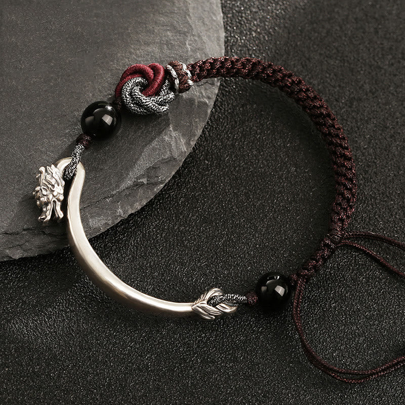 KarmaRipple's 925 Sterling Silver Auspicious Dragon Success Handcrafted Woven Bracelet p4