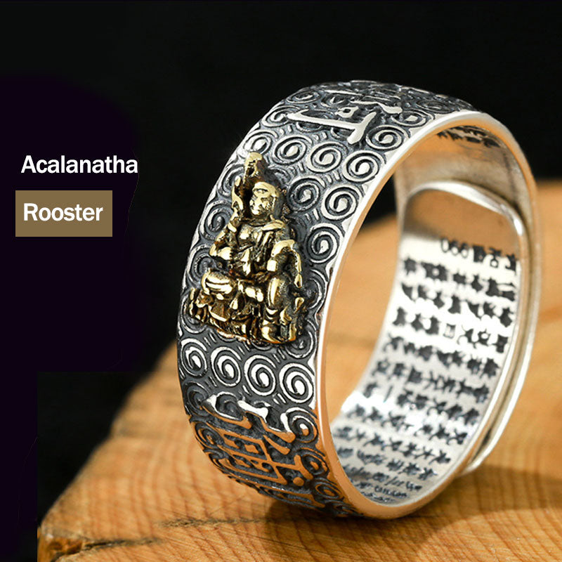 KarmaRipple's Chinese Zodiac Natal Buddha Wealth Fortune Adjustable Ring p42