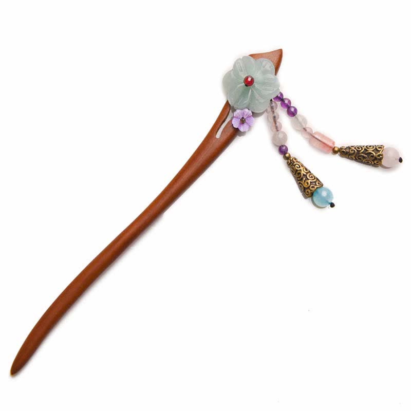 KarmaRipple's Red Sandalwood Amethyst Aventurine Protection Hairpin Decoration p10