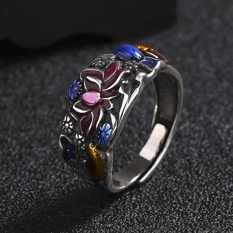 KarmaRipple's Koi Fish Lotus Flower Leaf Design Fortune Wealth Ring p9
