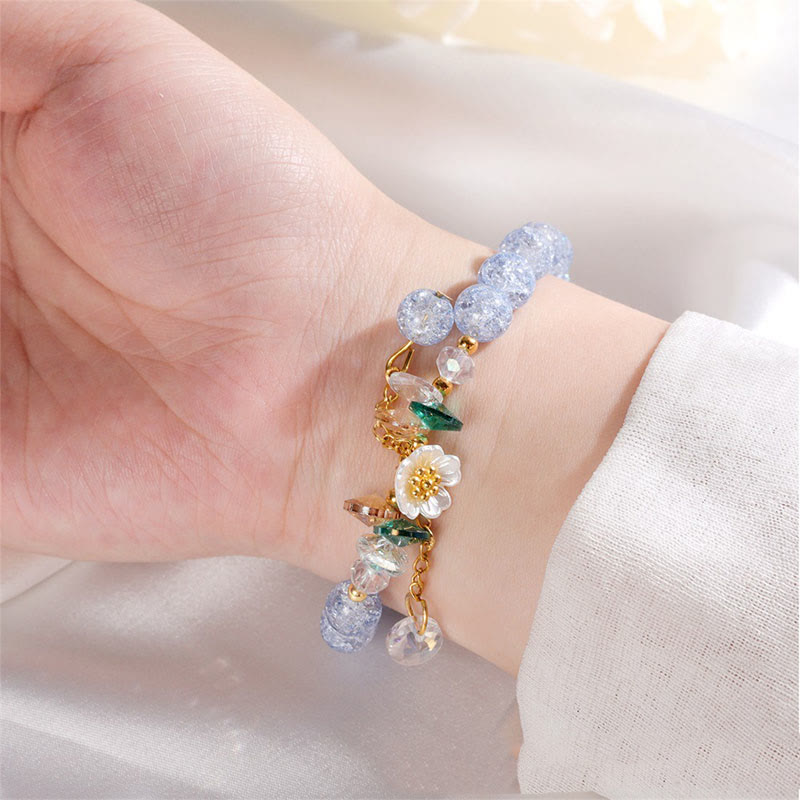 KarmaRipple's Simple Design Flower Talisman Glass Bead Bracelet p16