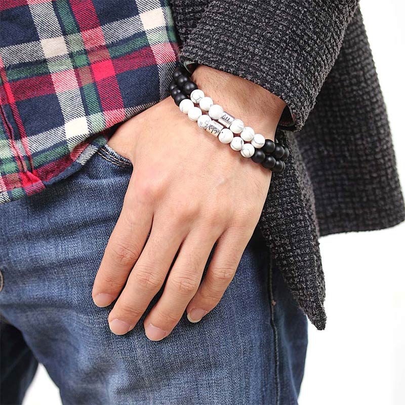 KarmaRipple's 12 Constellations of the Zodiac Authentic Frosted Stone Ivory Turquoise Bead Fortune Bracelet p15