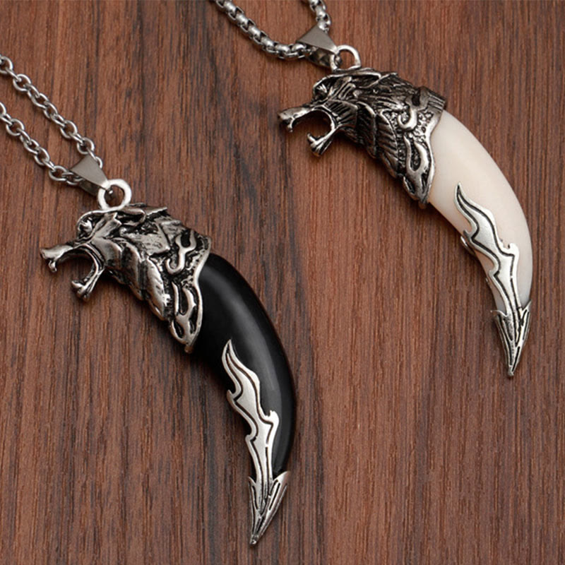 KarmaRipple's Imitation Wolf Tooth Titanium Steel Balance Pendant Necklace p12